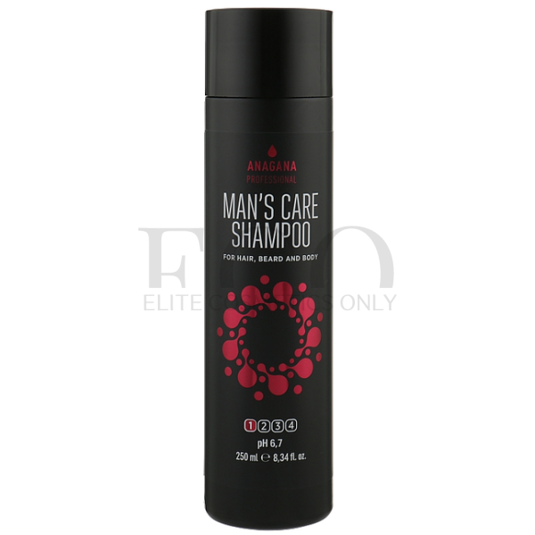 Шампунь Чоловічий догляд для волосся, бороди та тіла ANAGANA Professional Man's Care Shampoo, 250 мл