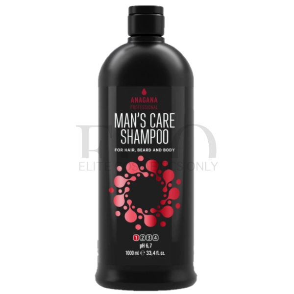 Шампунь Чоловічий догляд для волосся, бороди та тіла ANAGANA Professional Man's Care Shampoo, 1000 мл