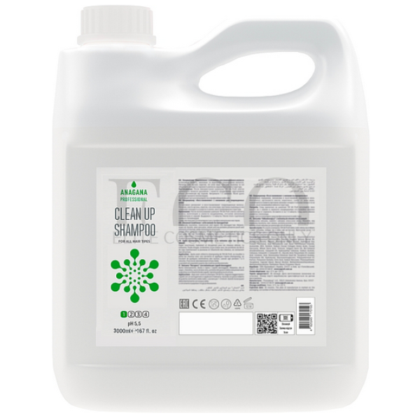 Шампунь Глибоке очищення для всіх типів волосся ANAGANA Professional Clean Up Shampoo For All Hair Types, 5000 мл