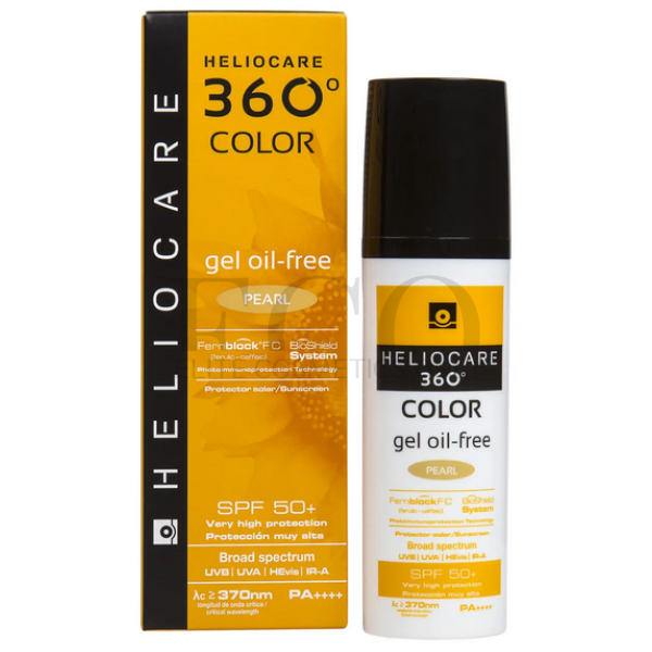 Сонцезахисний гель з тоном на водній основі Cantabria Labs HELIOCARE 360º Color Gel Oil-Free Pearl Sunscreen SPF 50+, 50 мл Світлий