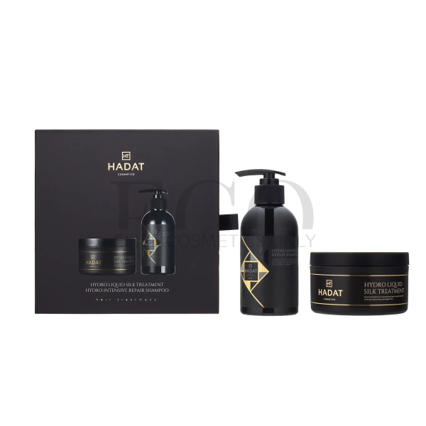 Подарочный Набор для Восстановления Волос ​Hadat Hydro Intensive Repair Shampoo + ​Hadat Hydro Liquid Silk Treatment 250 мл, 1 упаковка