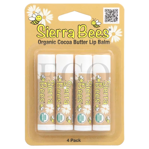 Органический бальзам для губ, масло какао, Sierra Bees, 4,25 г, 1 шт. 
