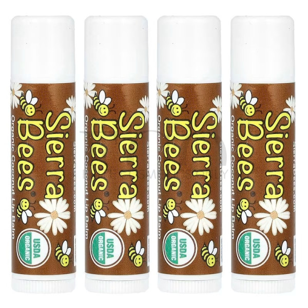 Органический бальзам для губ, кокос, Sierra Bees, 4,25 г, 1 шт. 