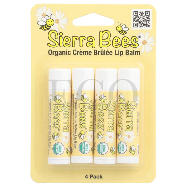 Органический бальзам для губ, крем-брюле, Sierra Bees, 4,25 г, 1 шт. 