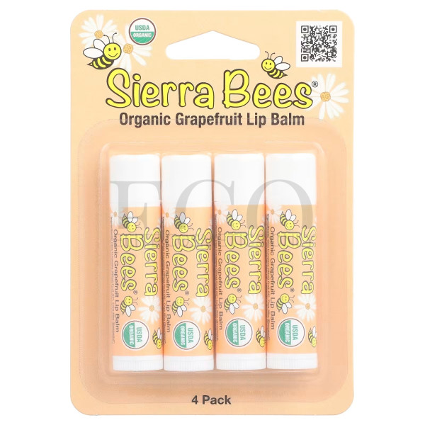 Органический бальзам для губ, грейфрут, Sierra Bees, 4,25 г, 1 шт. 