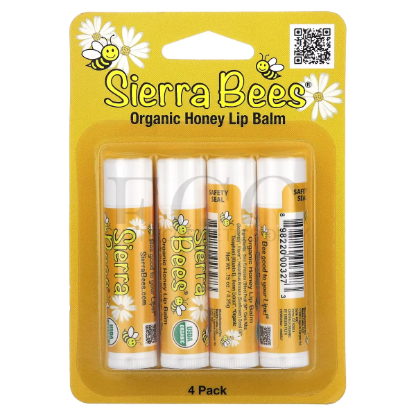 Органический бальзам для губ, мед, Sierra Bees, 4,25 г, 1 шт. 