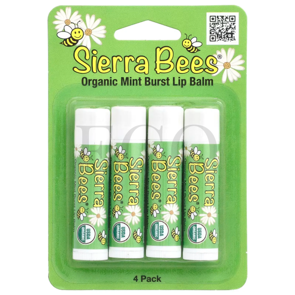 Organic lip balm, mint, Sierra Bees, 4.25g, 1 pcs