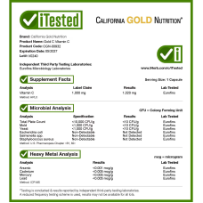 Витамин C класса USP, California Gold Nutrition, Gold C, 1000 мг, 1 уп, 240 шт