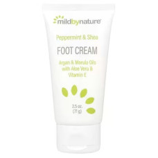 Крем для ног с перечной мятой, маслом ши, арганы и марулы Mild By Nature Peppermint Shea Foot Cream with Argan Marula Oils 71 г