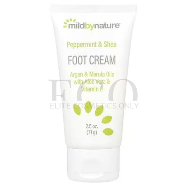 Крем для ніг з перцевою мятою, олією ши, аргани та марули Mild By Nature Peppermint Shea Foot Cream with Argan Marula Oils 71 г