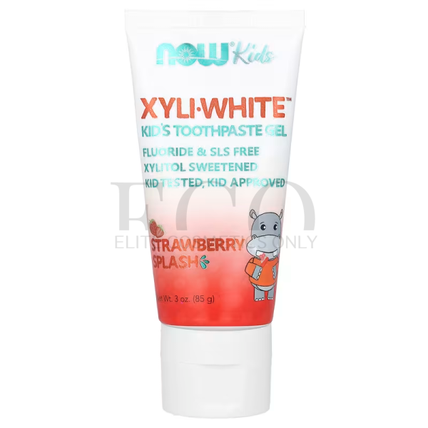 Toothpaste-gel for children, strawberry flavor, NOW Foods, XyliWhite, 85 g