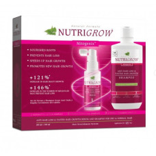 Подарунковий набір для сухого і нормального волосся Nutrigrow Anti Hair Loss Faster Hair Growth Shampoo Serum 180+300 мл, 1 упаковка