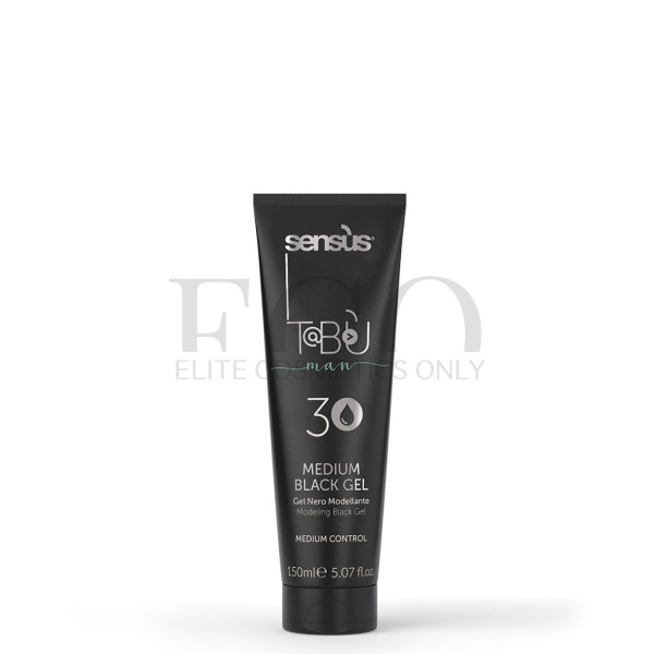 Modeling black hair gel SENSUS Gel Nero Modellante Medium Black Gel 30, 150 ml