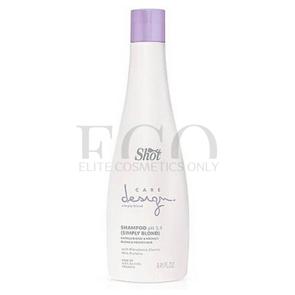 Шампунь для осветленных и мелированных волос Shot Care Design Blond And Maches Hair Simply Blond Shampoo, 250 мл