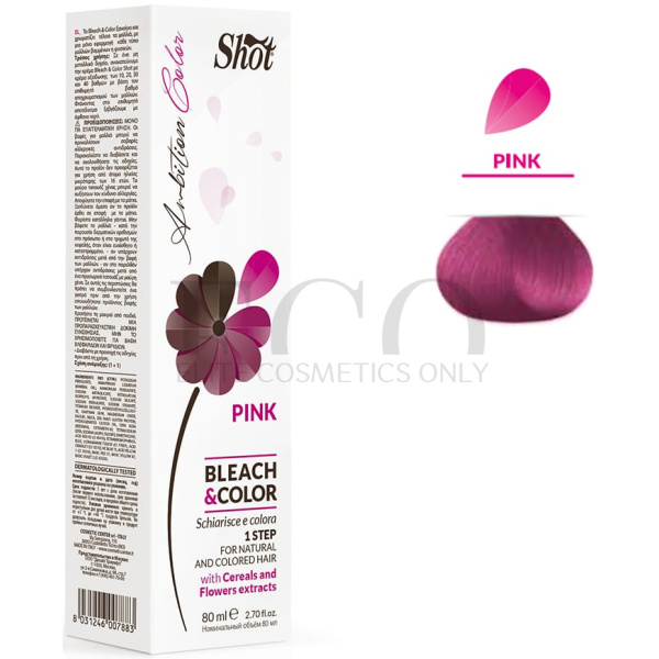 Обесцвечивающий крем с пигментом (розовый) Shot BleachColor Ambition Color PINK, 80 мл