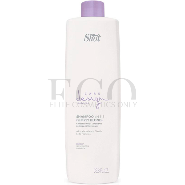 Шампунь для осветленных и мелированных волос Shot Care Design Blond And Maches Hair Simply Blond Shampoo, 1000 мл