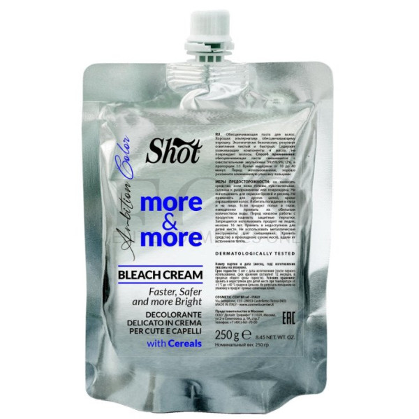 Обесцвечивающая паста для волос Shot Ambition Tech Bleach Cream MoreMore, 250 г