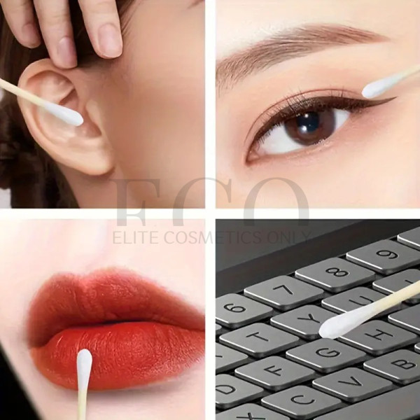 Hypoallergenic odorless double-sided cotton swabs for ear cleaning and make-up, multifunctional disposable 1 pack of 1000 pcs