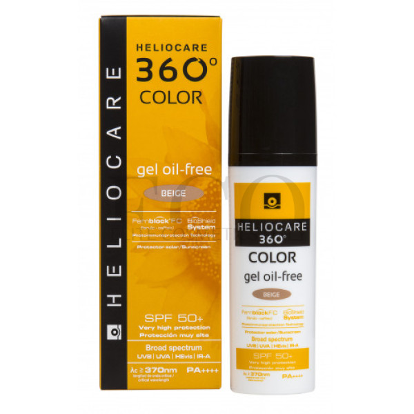 Water-based sunscreen gel Cantabria Labs HELIOCARE 360º Color Gel Oil-Free Beige Sunscreen SPF 50+, 50 ml