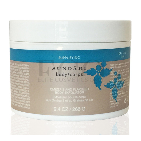 Цукровий ексфоліант для тіла SUNDARI Omega 3 and Flaxseed Body Exfoliator, 266 г