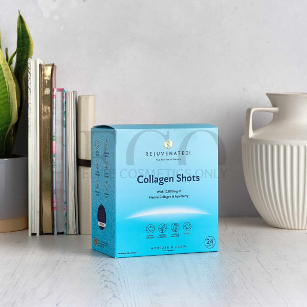 Rejuvenated СOLLAGEN SHOTS 10,000 mg per serving - Collagen shots for beautiful skin with Acai berries, 24 individual sachets