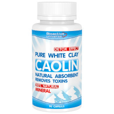 White clay (Kaolin) in capsules No. 90, body cleansing, in case of poisoning, intoxication