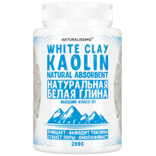 White clay, Kaolin, sorbent for body cleansing, 200g