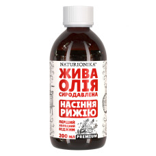 Raw-pressed redhead oil PREMIUM, first extra cold-pressed, Naturionika 200 ml