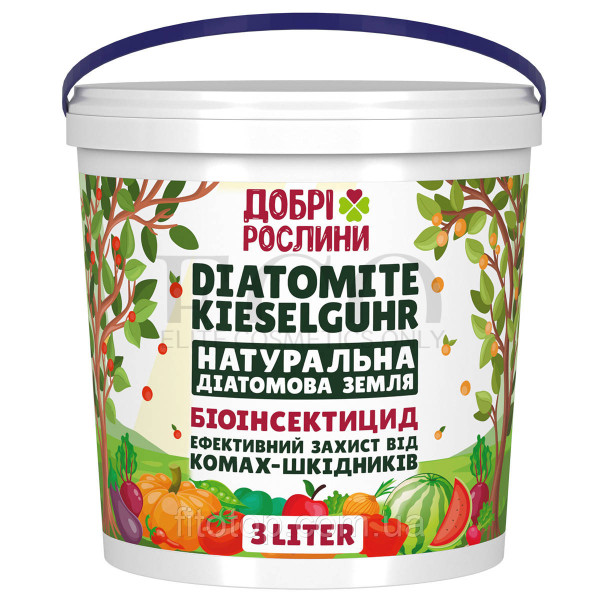 Діатомова земля, діатоміт, кізельгур, біоінсектицид, захист від комах-шкідників, 3 л