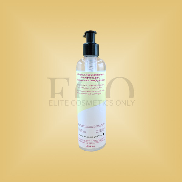 Антисептик для обробки рук, поверхонь та інструментів з сріблом Nikol Professional Cosmetics Universal Antiseptic рідка форма, 250 мл
