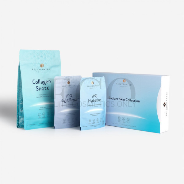 Rejuvenated RADIANT SKIN COLLECTION - Hydrating Set of 3 collagen products for radiant skin.