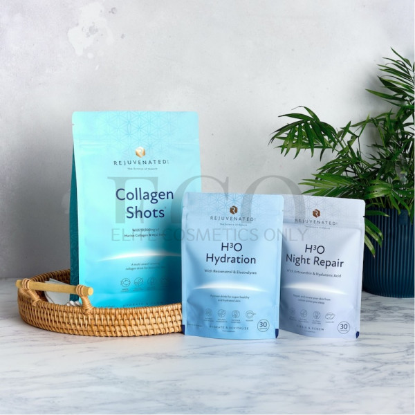 Rejuvenated RADIANT SKIN COLLECTION - Hydrating Set of 3 collagen products for radiant skin.